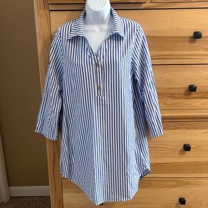 Cupshe Blue and White Vertical Stripe Dress/Tunic